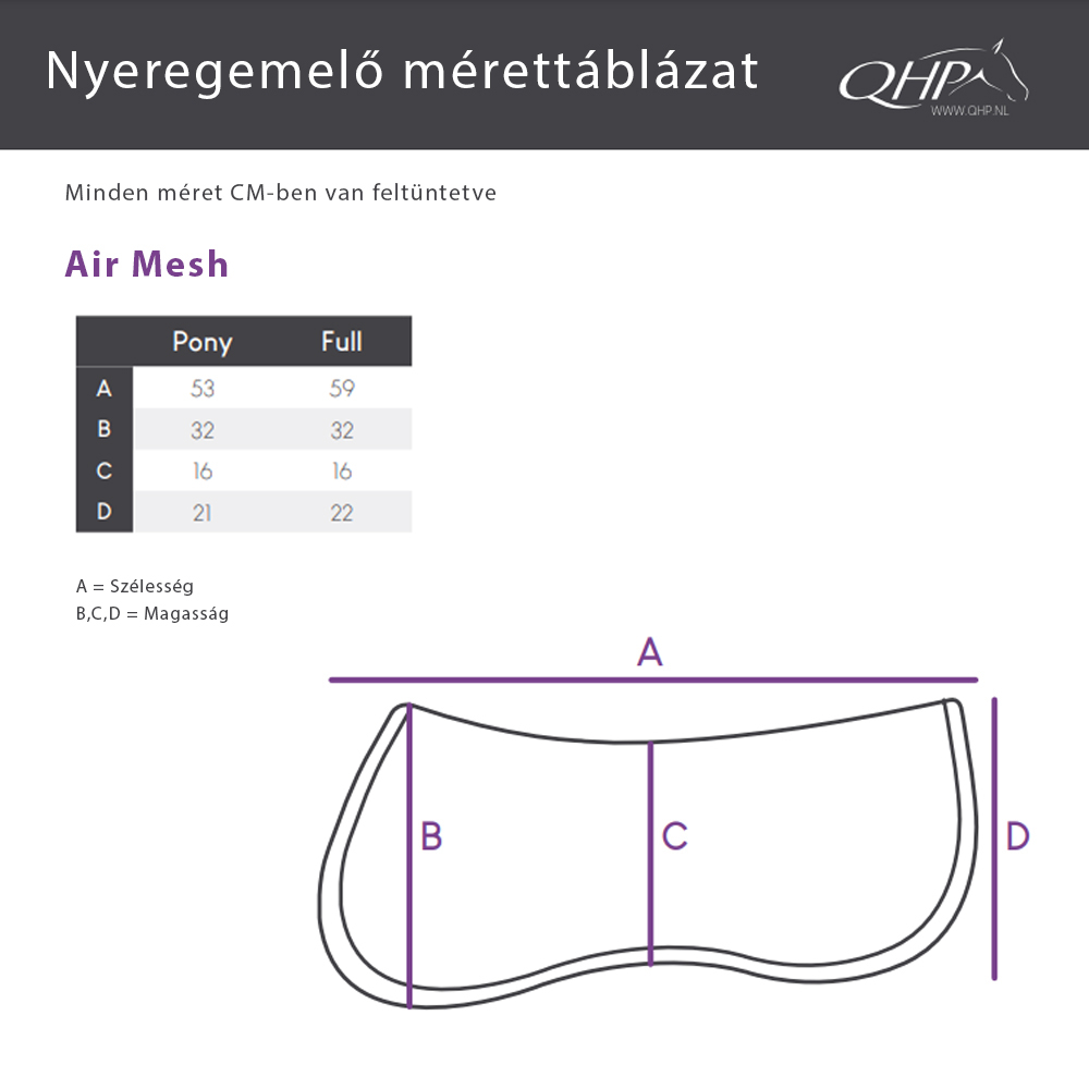 QHP AirMesh nyeregemelő