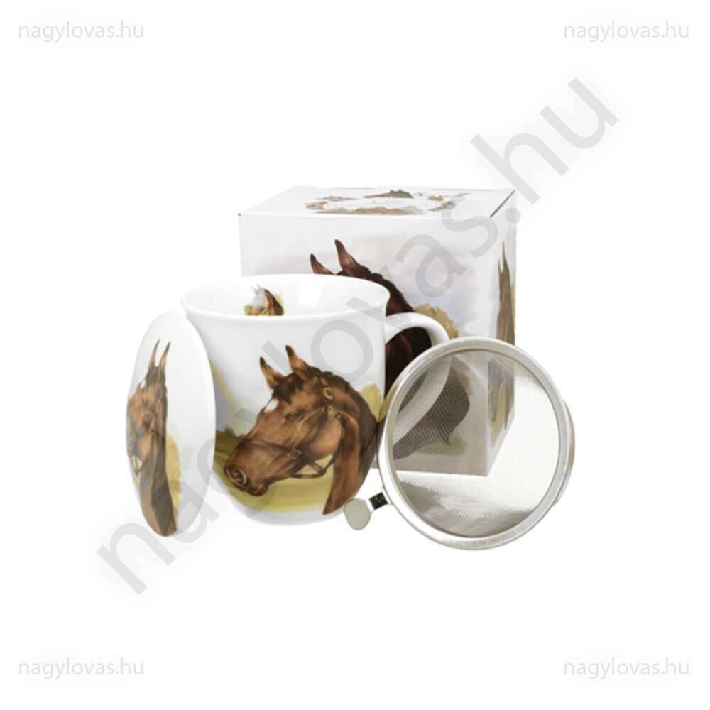 Duo Horse porcelán bögre tetővel és szűrővel  