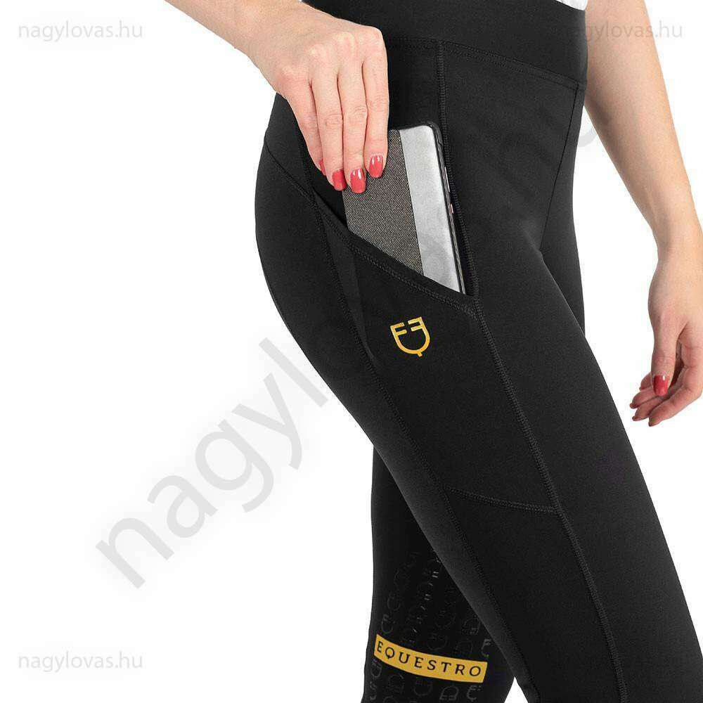 Equestro lovagló leggings szilikonos fekete