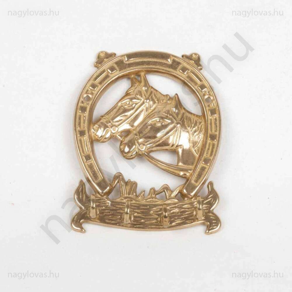 Fali kulcstartó patkós, lófejes réz