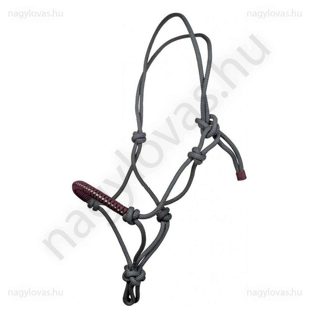 HKM Deco kötél kötőfék grey/raspberry