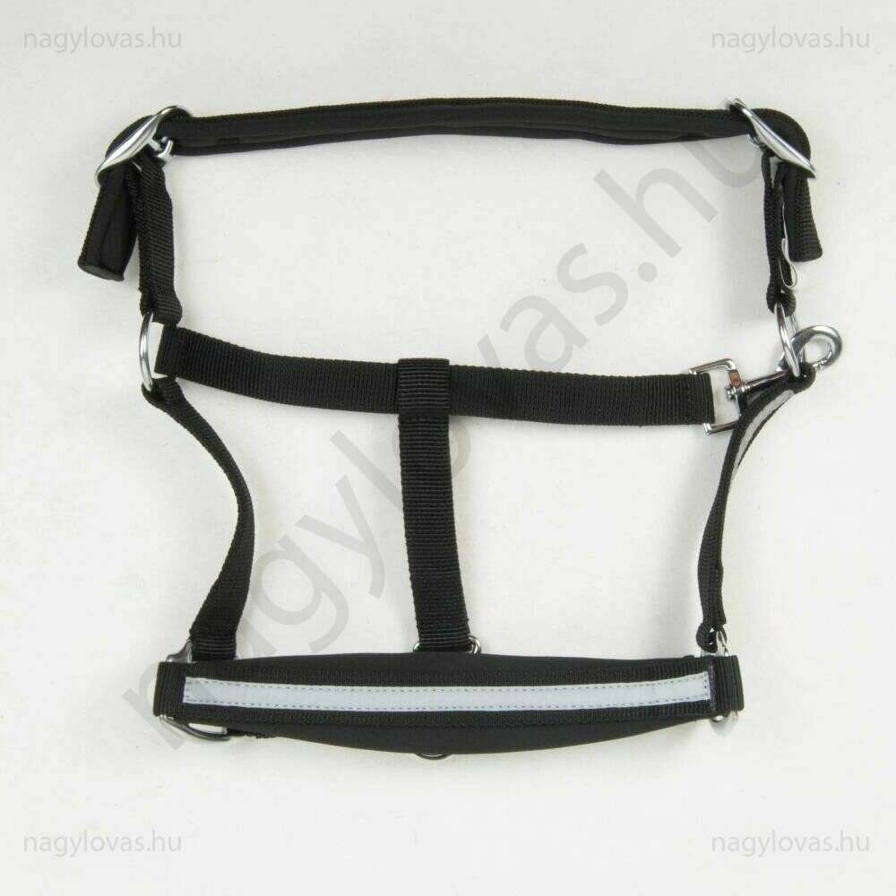 HKM Reflective fényvisszaverő kötőfék fekete