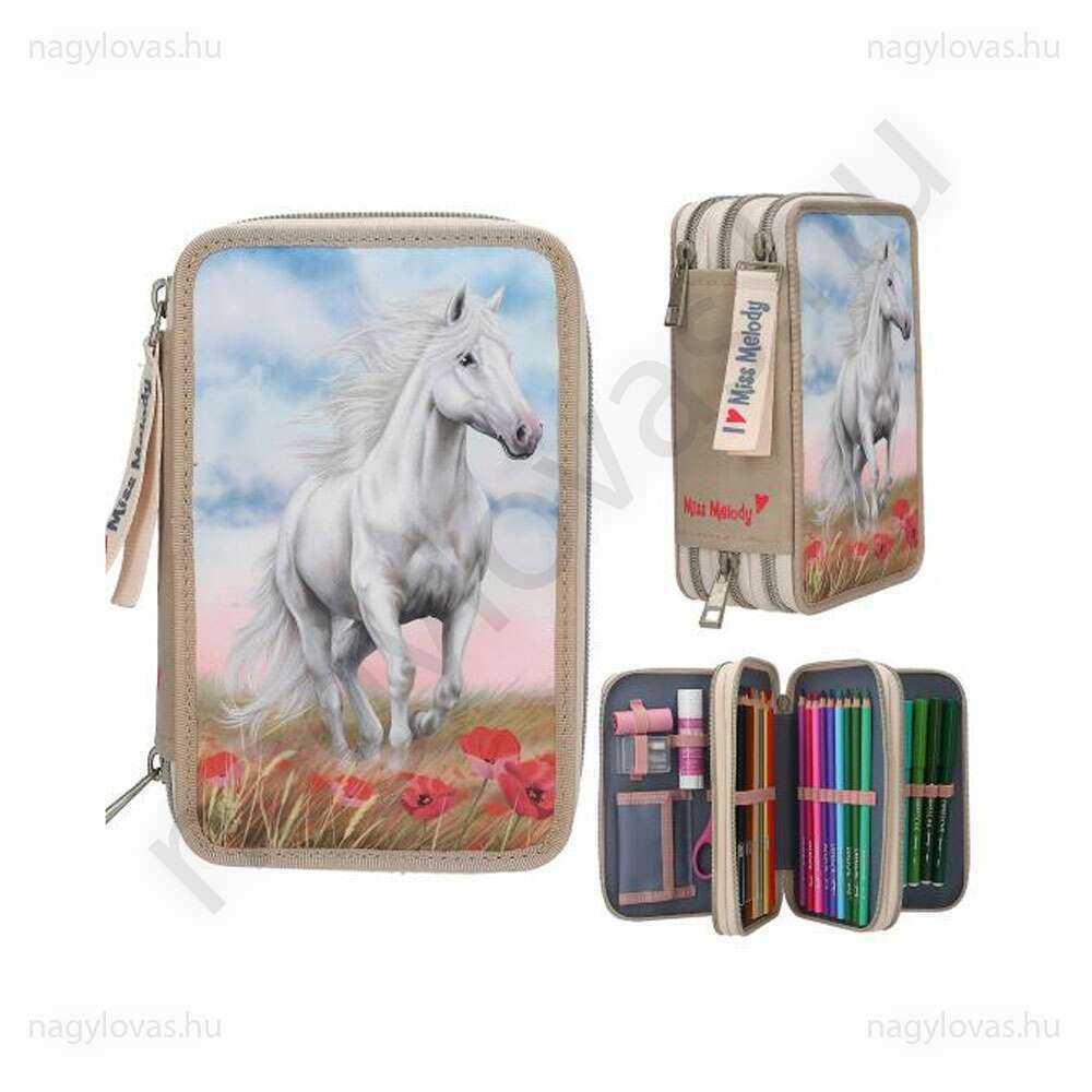 Miss Melody 3 emeletes töltött tolltartó