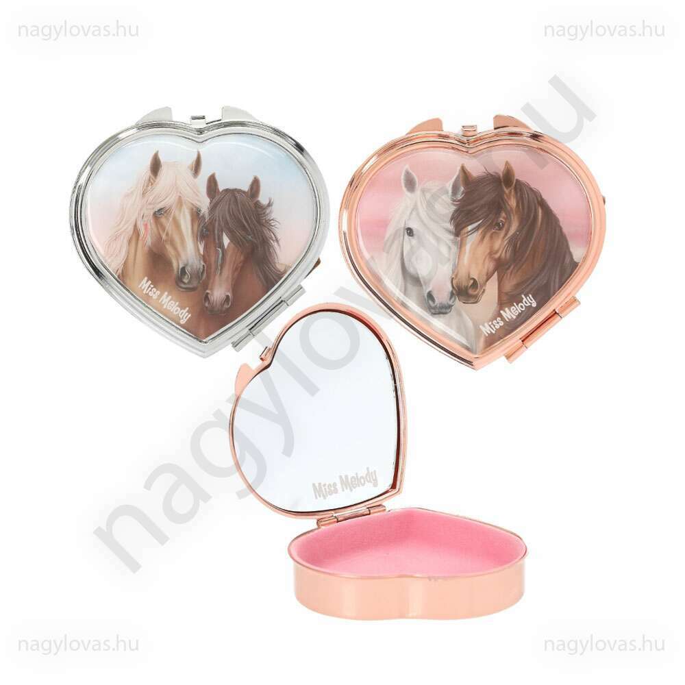 Miss Melody szív alakú dobozka lovas mintával 