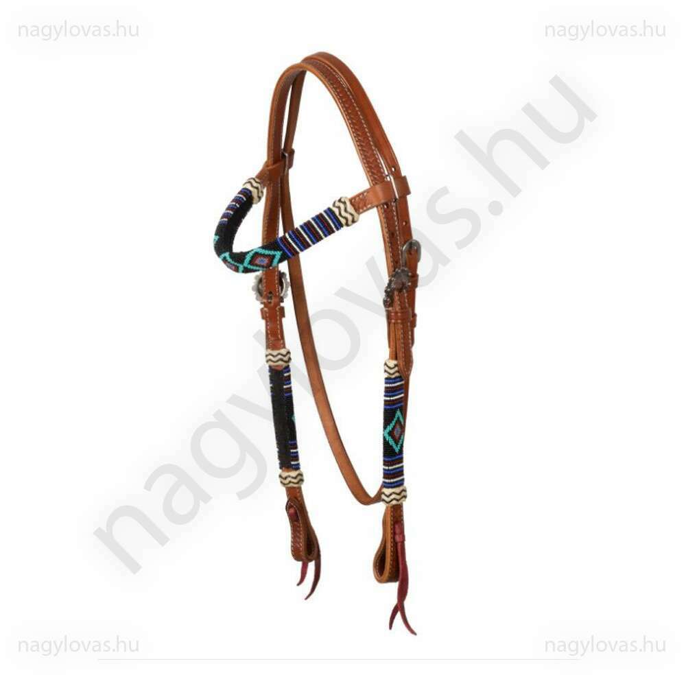 Pools  western kantár gyöngyös barna 