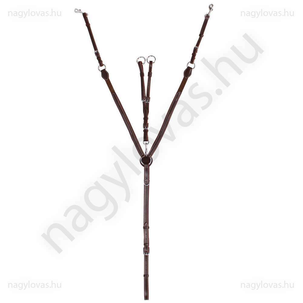 QHP bőr szügyelő martingállal - Barna - Full