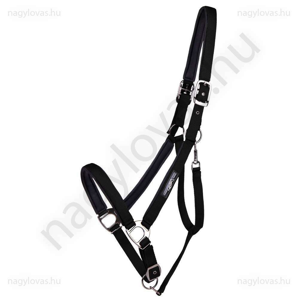 QHP Deluxe bélelt kötőfék fekete