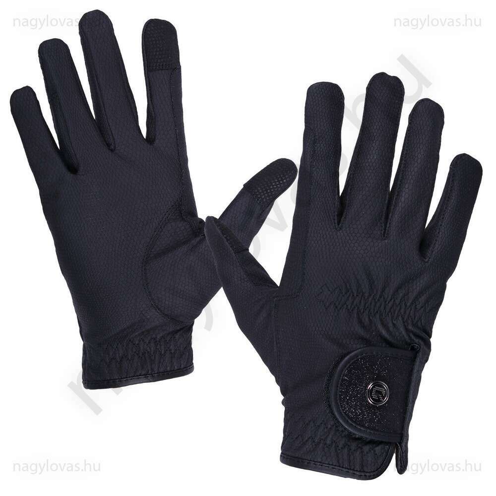 QHP Glitz  lovaglókesztyű fekete XL