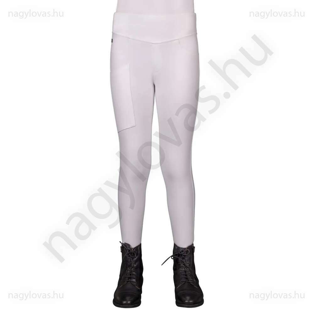 QHP Kae Junior lovagló leggings fehér