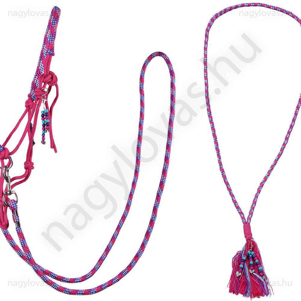 QHP Kötélkötőfék szett szárral - Fukszia - Shetty