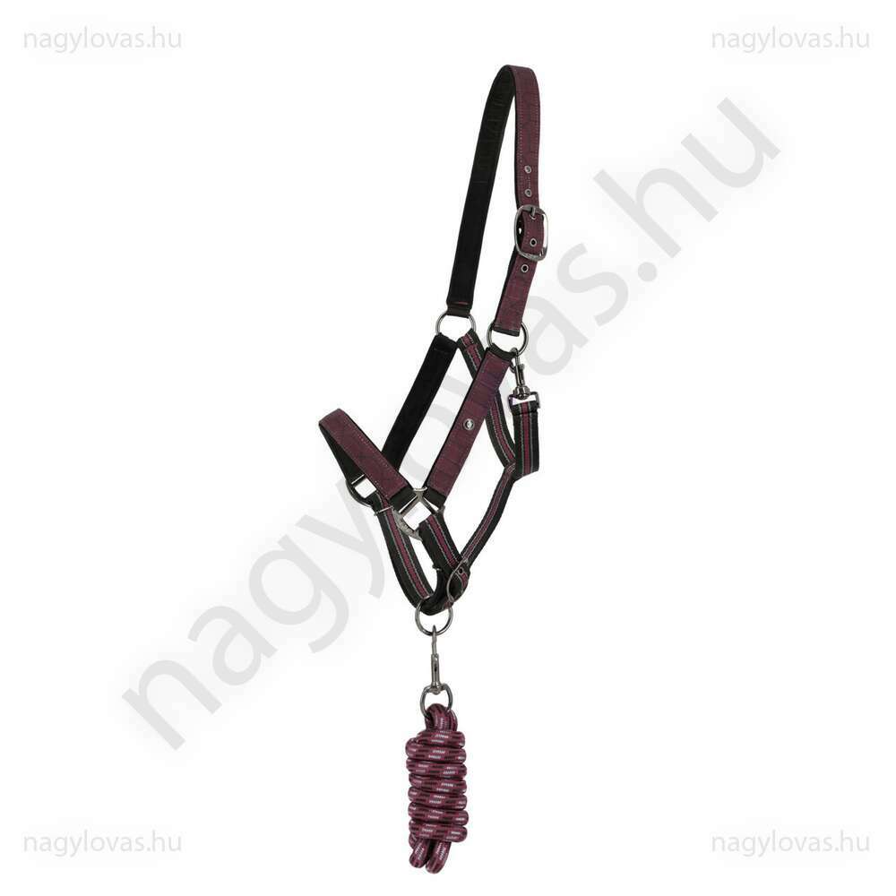 QHP kötőfék szárral wine red