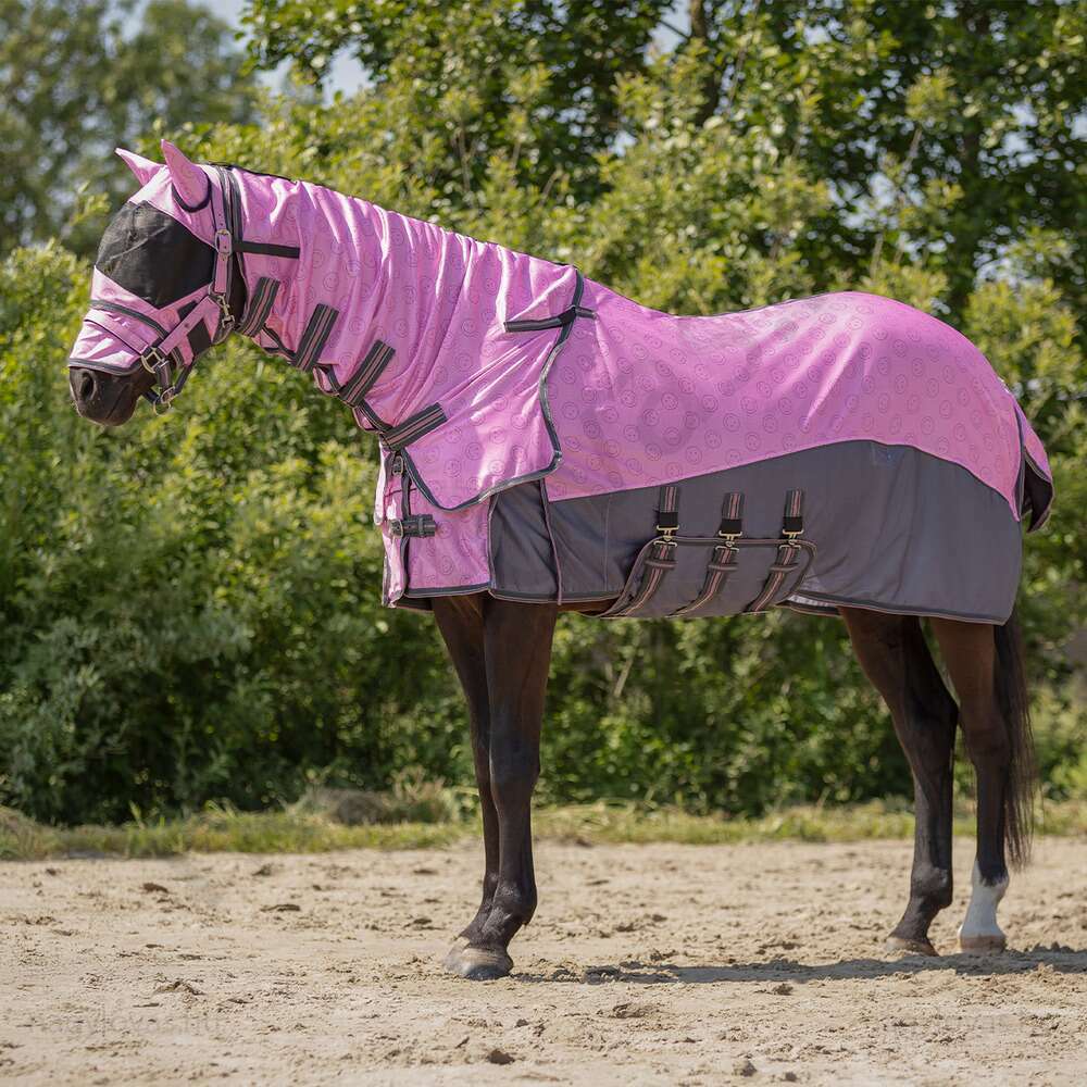 QHP légytakaró levehető nyakrésszel és maszkkal pink 145 cm
