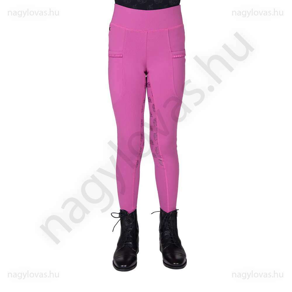 QHP Lissie full grip gyerek lovagló leggings pink