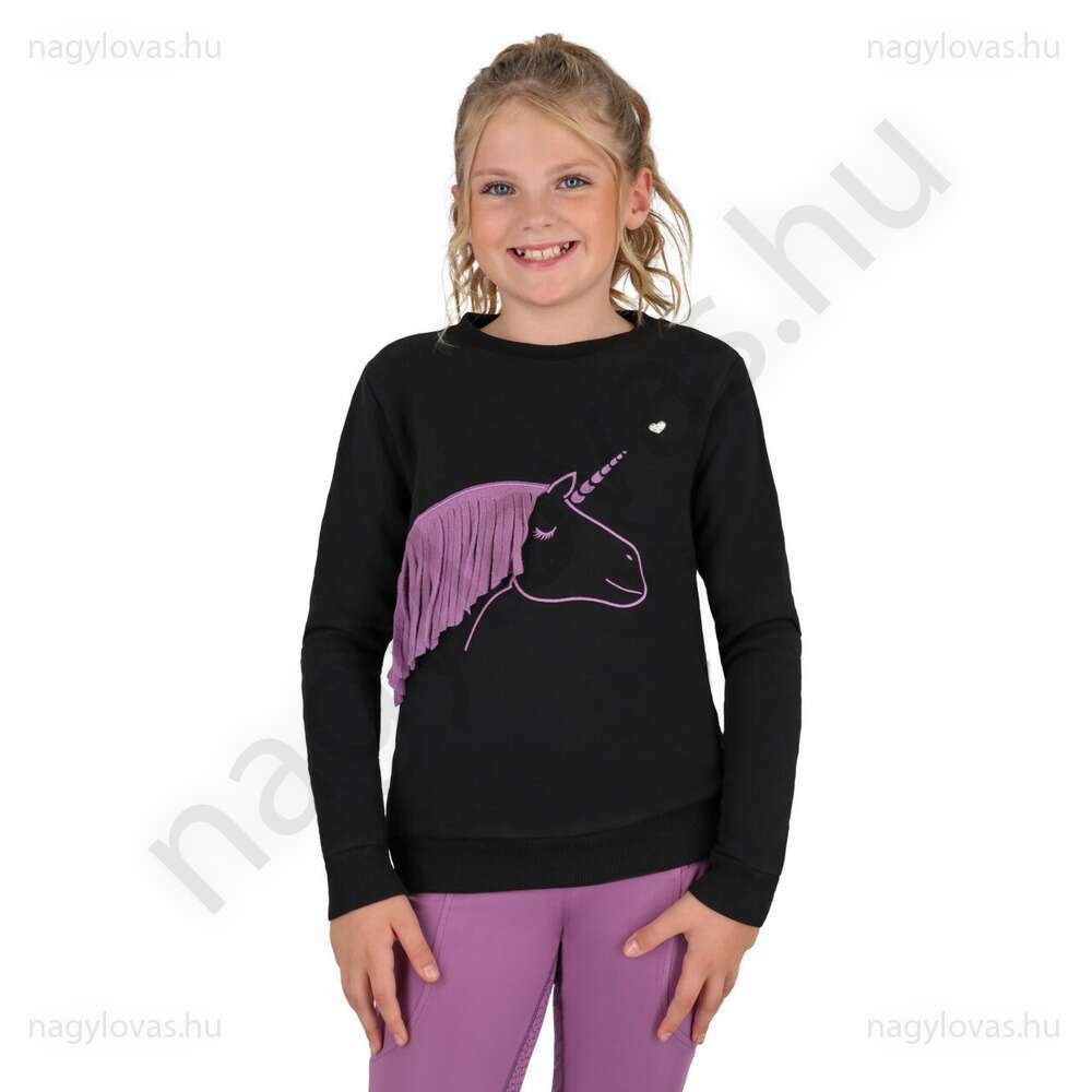 QHP Lize Junior pulóver fekete/lila 116