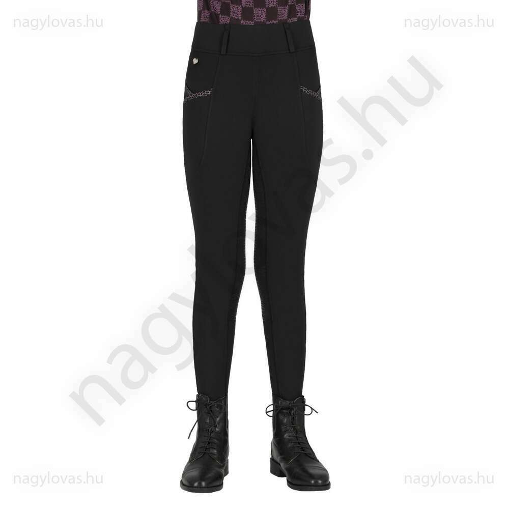 QHP Lize téli lovaglóleggings fekete 140