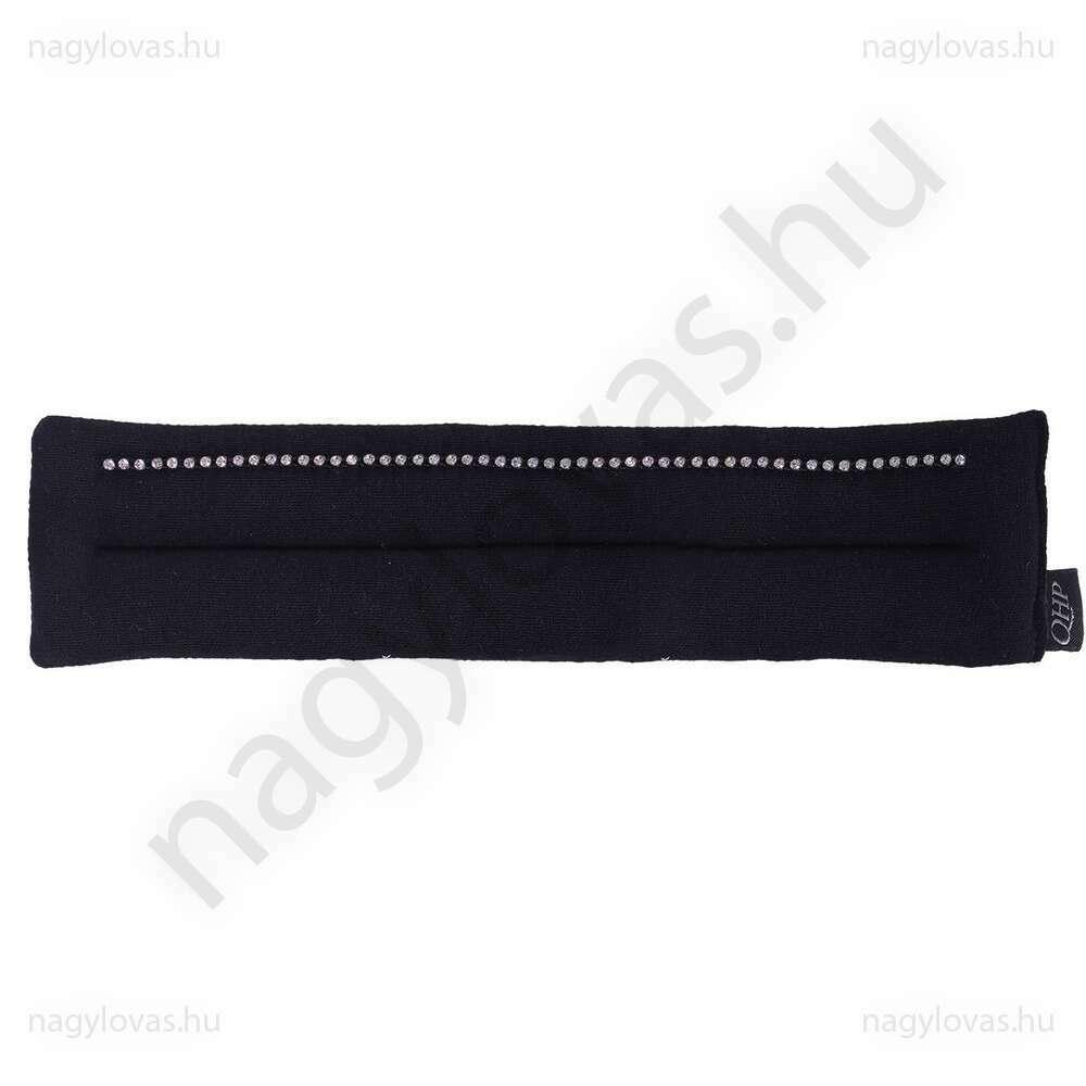 QHP Madelon orrszíjvédő fekete  strasszos  Cob