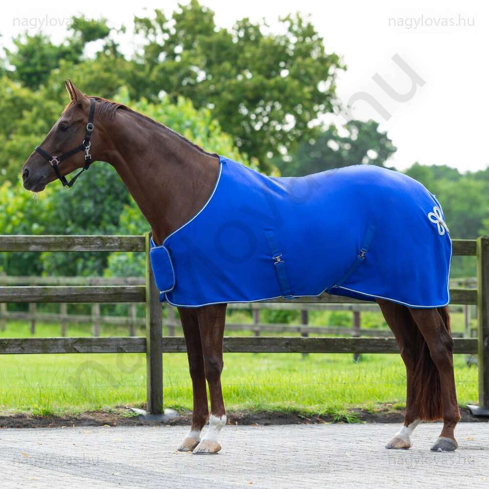 QHP polár leszárító lótakaró kobaltkék/ezüst 125 cm