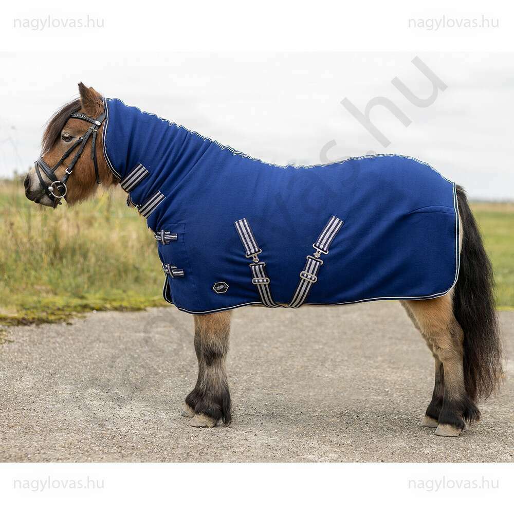 QHP polár nyakas leszárító lótakaró kék  90 cm