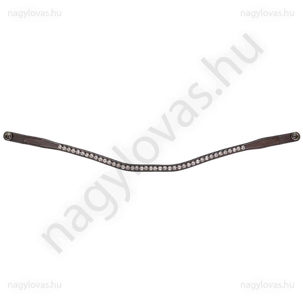 QHP ShineBright homlokszíj  barna/ezüstfehér Cob