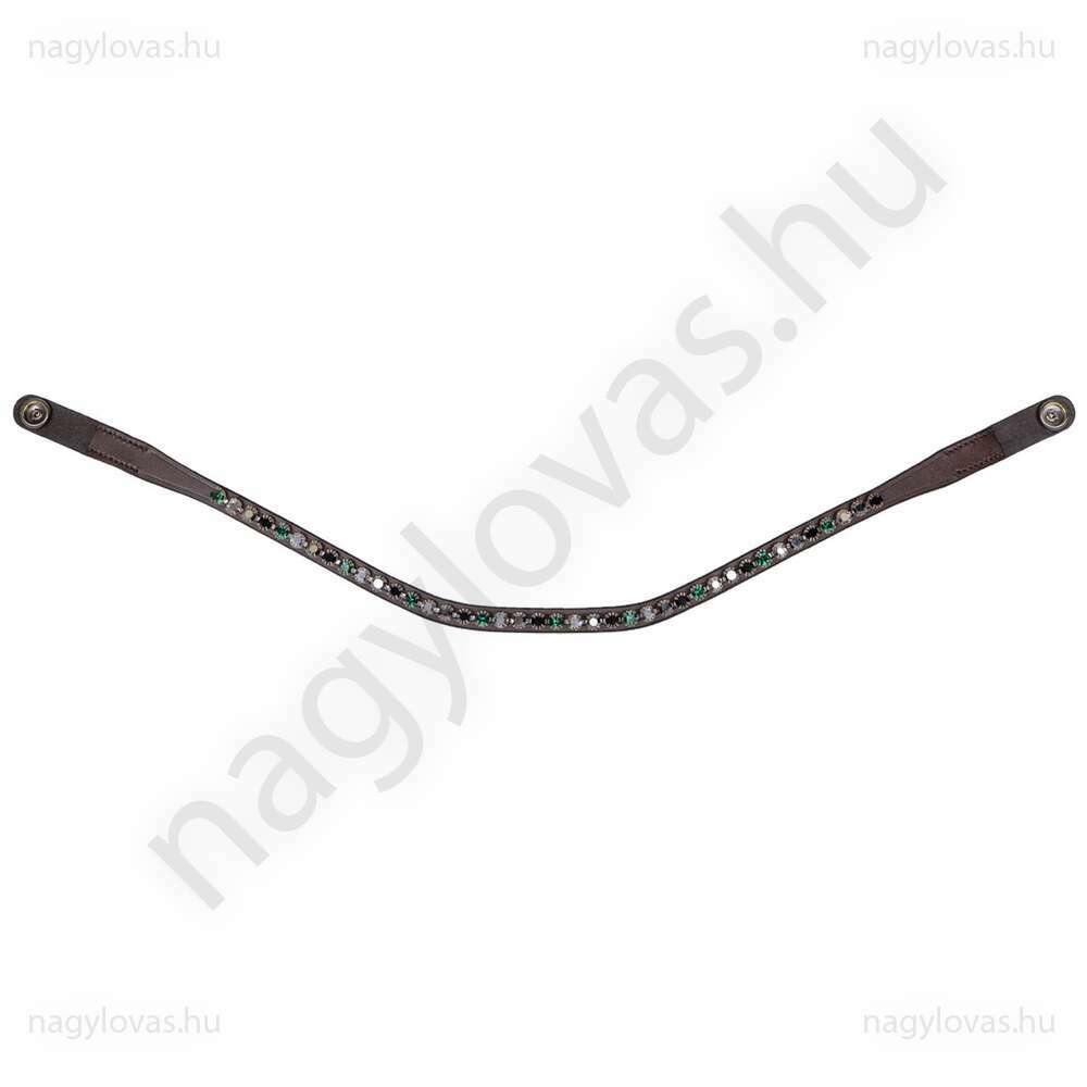 QHP ShineBright homlokszíj barna/zöld XFull