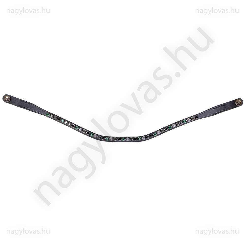 QHP ShineBright homlokszíj barna/zöld XFull