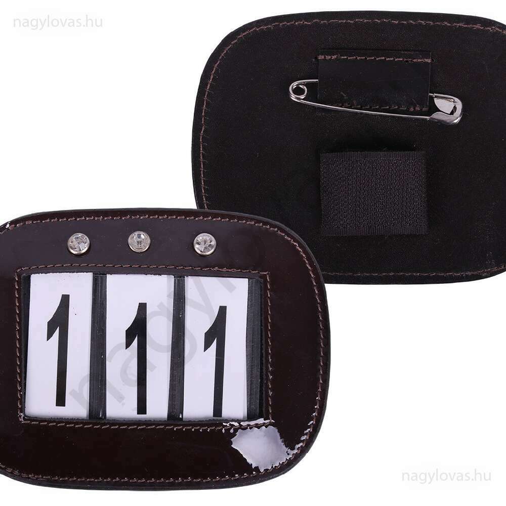 QHP strasszos versenyszám tartó 2db barna