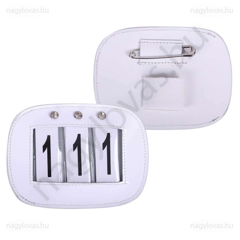 QHP strasszos versenyszám tartó 2db fehér