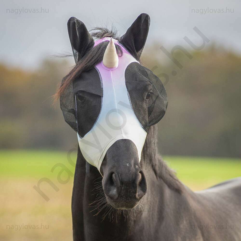 QHP Unicorn légymaszk szivárvány  mini shetty