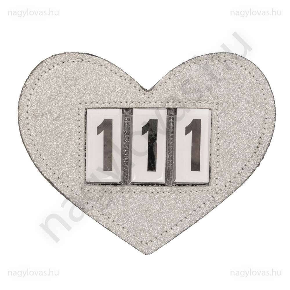 QHP versenyszám tartó szív formájú - Ezüst