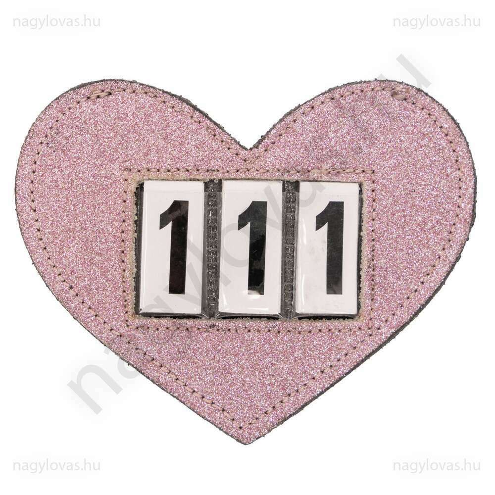 QHP versenyszám tartó szív formájú - Rózsaszín