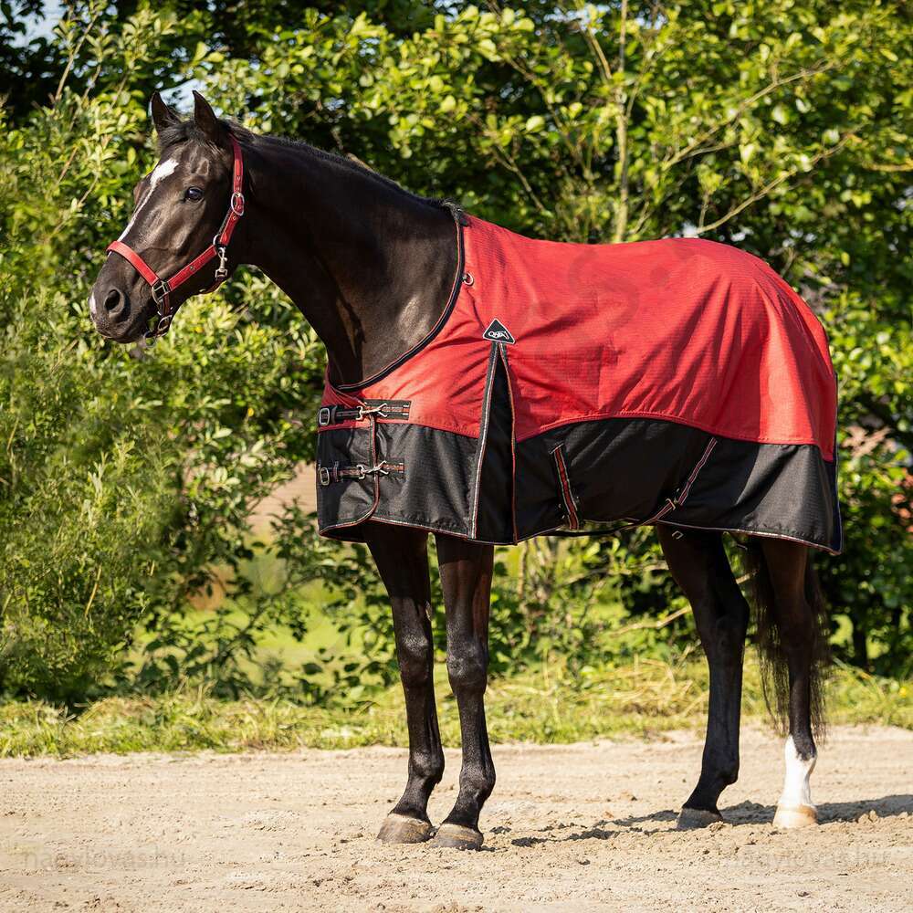 QHP vízálló karám lótakaró polár béléssel piros 145 cm