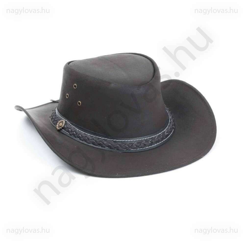 Randol western bőr western kalap barna 58cm