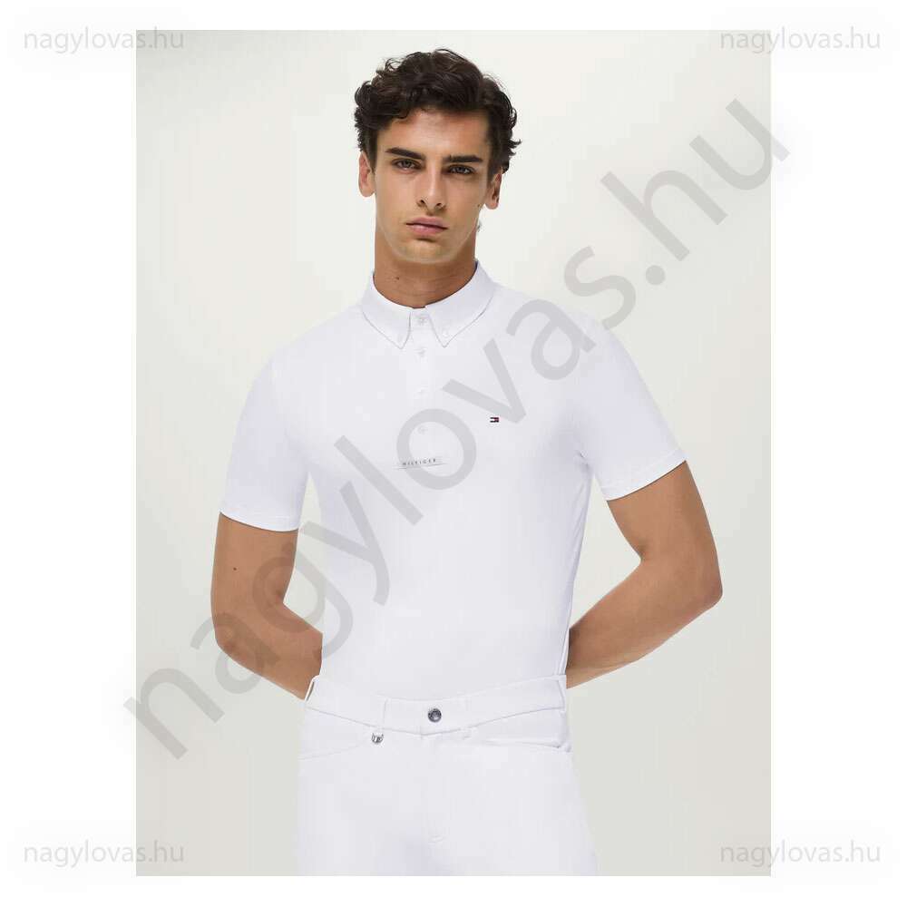Tommy-Hilfiger Alex férfi versenypóló fehér
