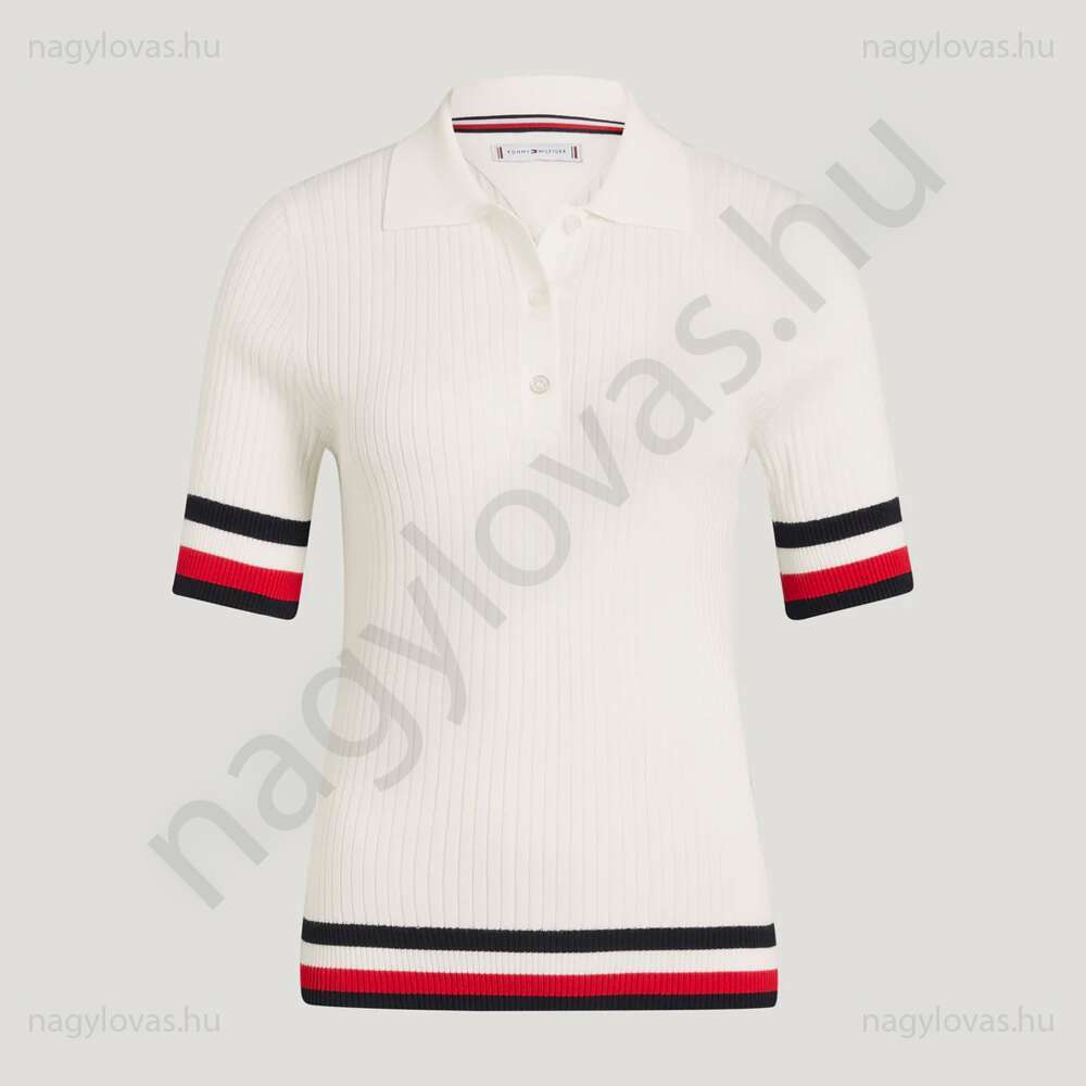 Tommy-Hilfiger Lenox Poloshirt női póló ecru