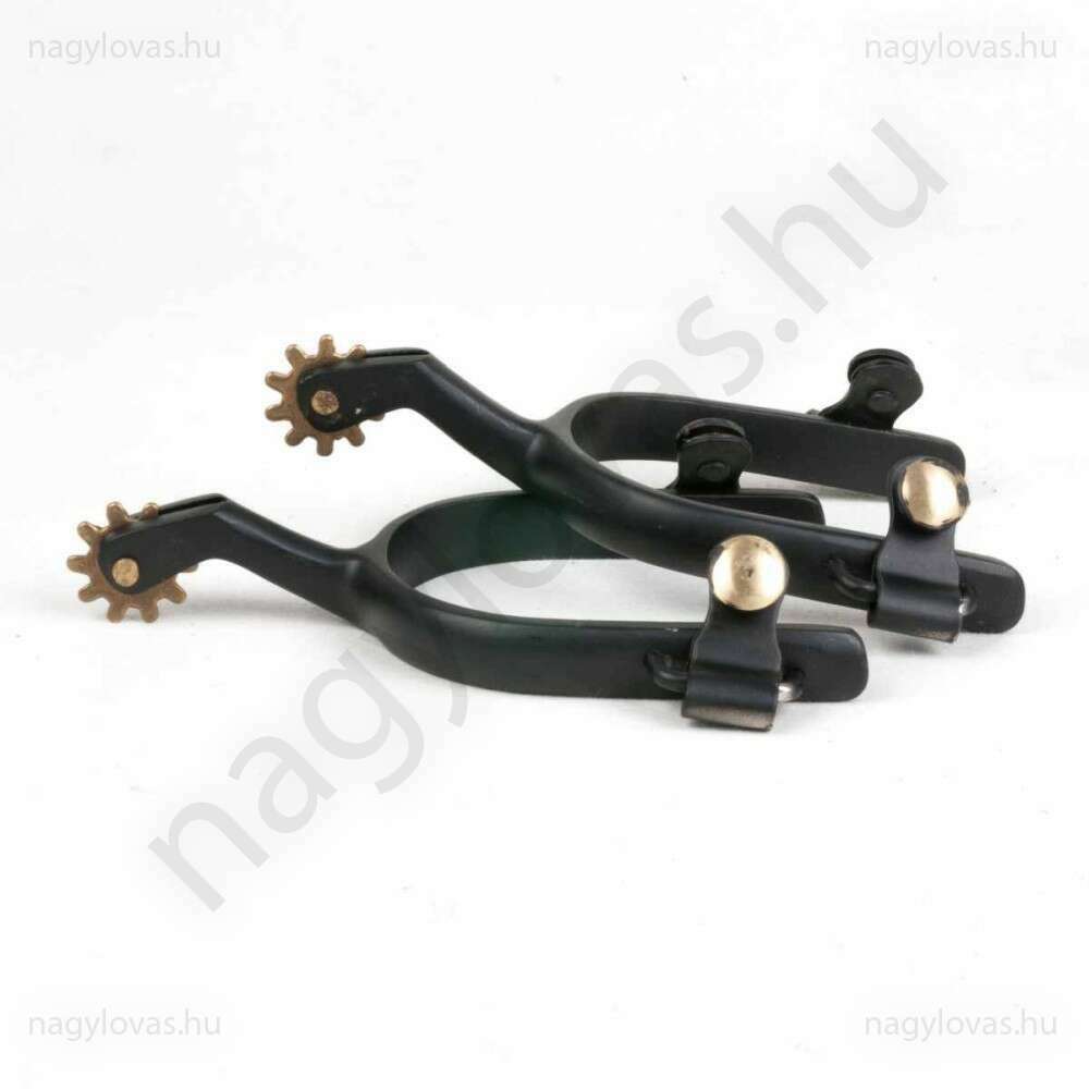 Western sarkantyú fekete acél