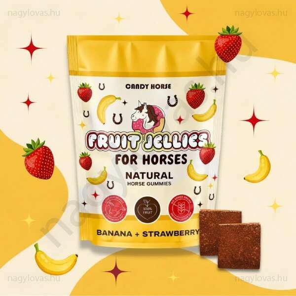 Candy gumicukor lovaknak banán/eper