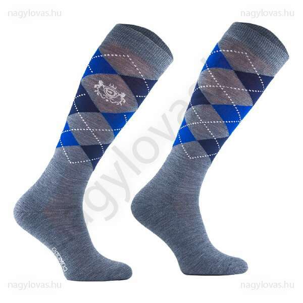 Comodo Merino zokni karo szürke/kék 35-38