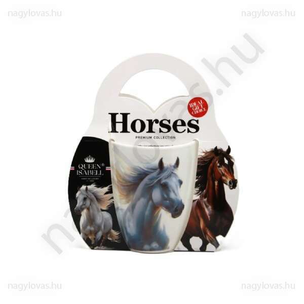 Horses porcelánbögre szürke