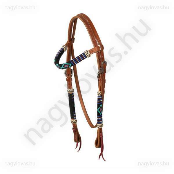 Pools  western kantár gyöngyös barna 