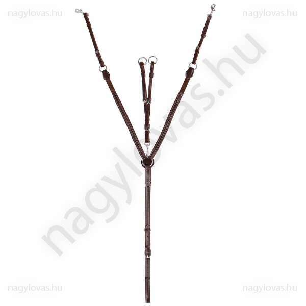 QHP bőr szügyelő martingállal - Barna - Póni