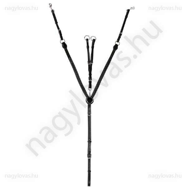 QHP bőr szügyelő martingállal - Fekete - Full