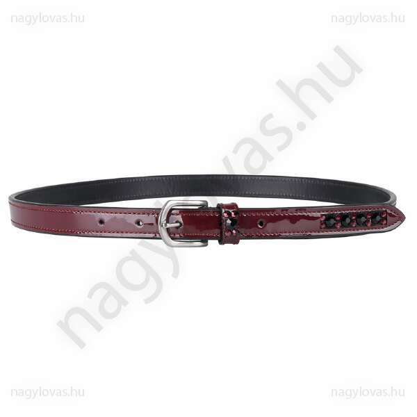 QHP Chianti női lakkbőr  öv burgundi 65 cm