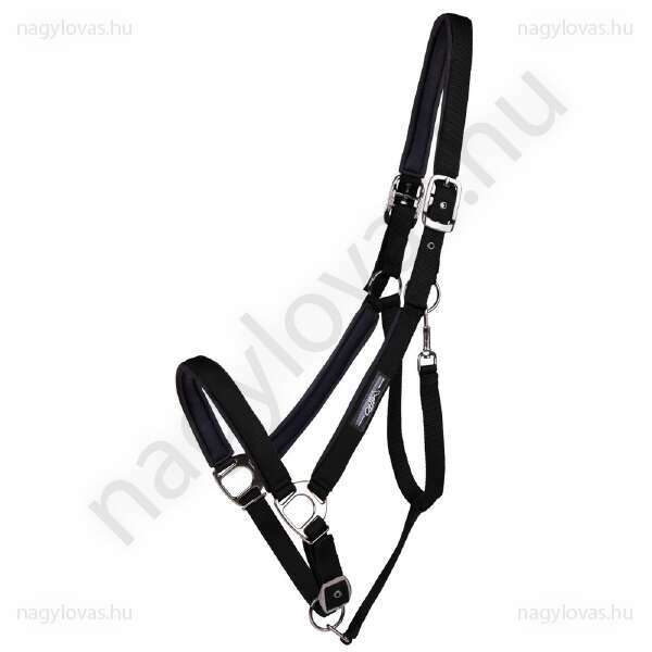 QHP Deluxe bélelt kötőfék fekete