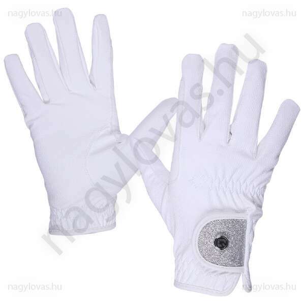 QHP Glitz lovaglókesztyű fehér XS
