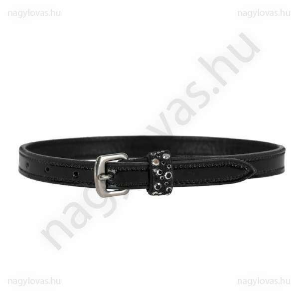 QHP Lagos sarkantyúszíj fekete lakk