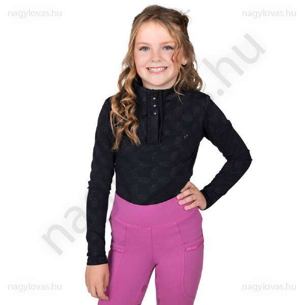 QHP Lissie gyerek hosszú újjú póló fekete 104
