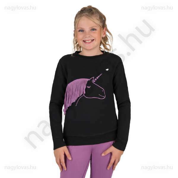QHP Lizegyerek pulóver fekete/lila 98