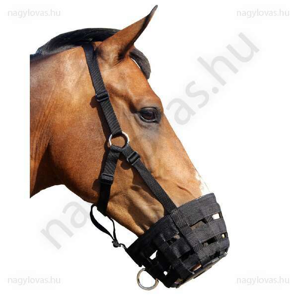 QHP lószájkosár fekete Cob