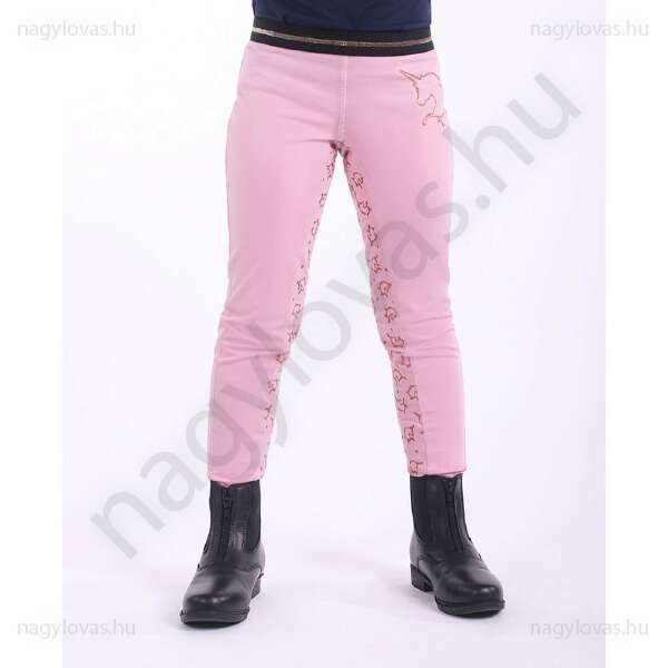 QHP Rosa full grip gyerek lovagló leggings pink