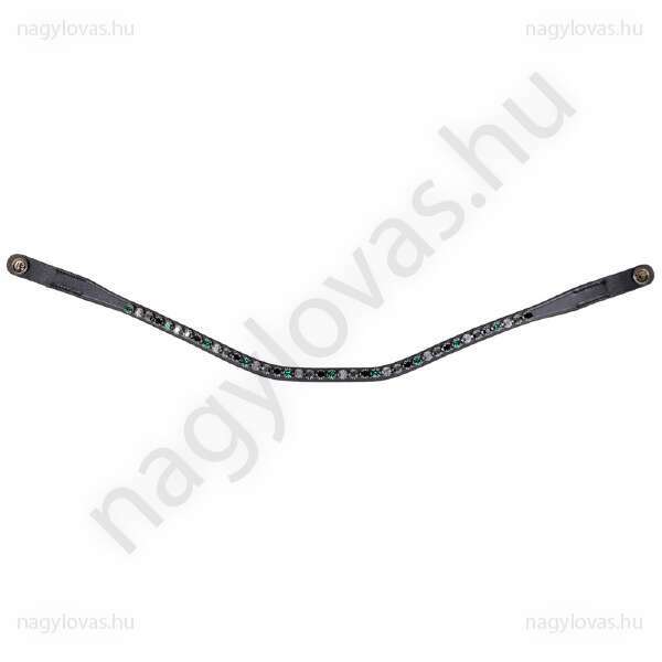 QHP ShineBright homlokszíj fekete/zöld Full